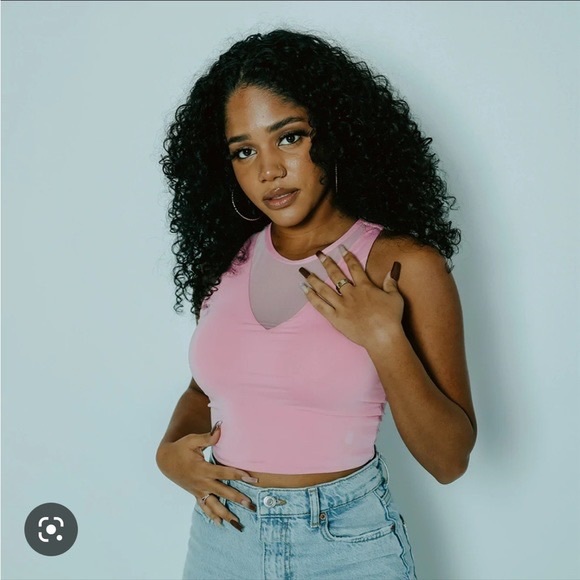 Klassy Network Tops Nwt Klassy Network Pink Mesh Brami Crop Top